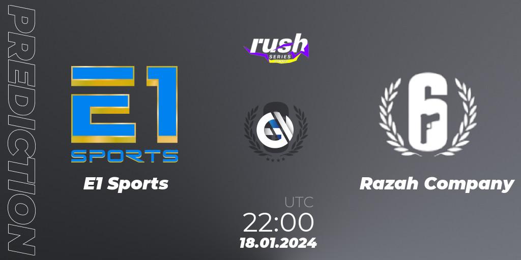 Pronóstico E1 Sports - Razah Company. 18.01.2024 at 22:00, Rainbow Six, RUSH SERIES Summer