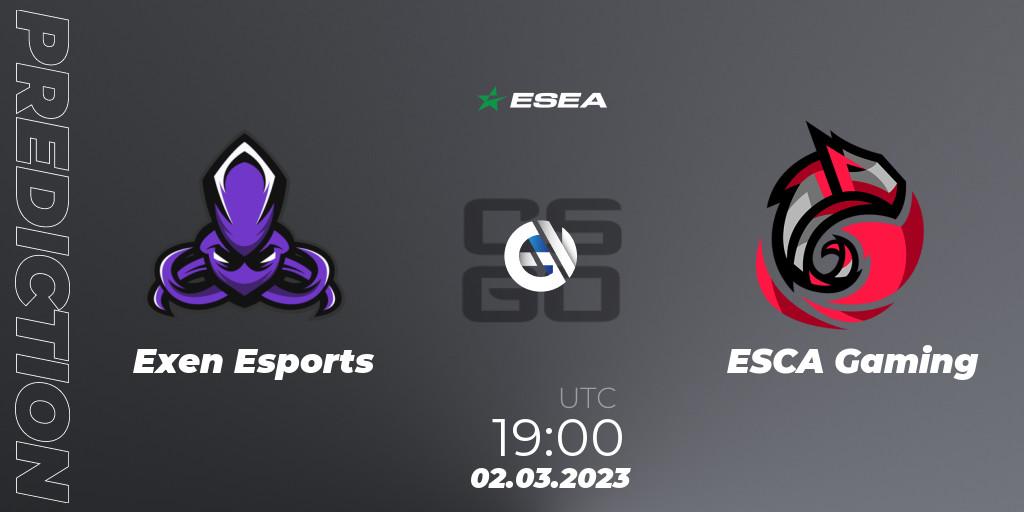 Pronóstico Exen Esports - Haspers Team. 02.03.2023 at 19:00, Counter-Strike (CS2), ESEA Season 44: Advanced Division - Europe