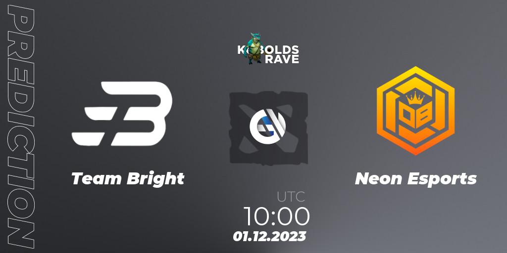 Pronóstico Team Bright - Neon Esports. 01.12.2023 at 11:00, Dota 2, Kobolds Rave
