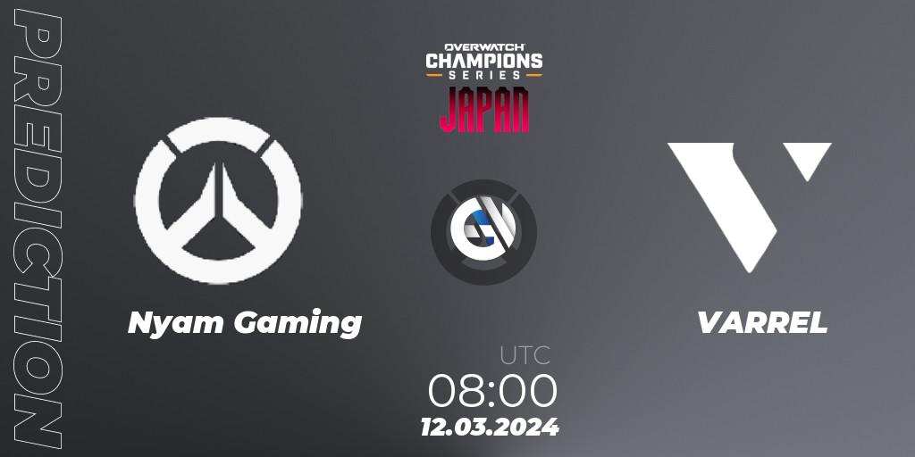 Pronóstico Nyam Gaming - VARREL. 12.03.2024 at 09:00, Overwatch, Overwatch Champions Series 2024 - Stage 1 Japan