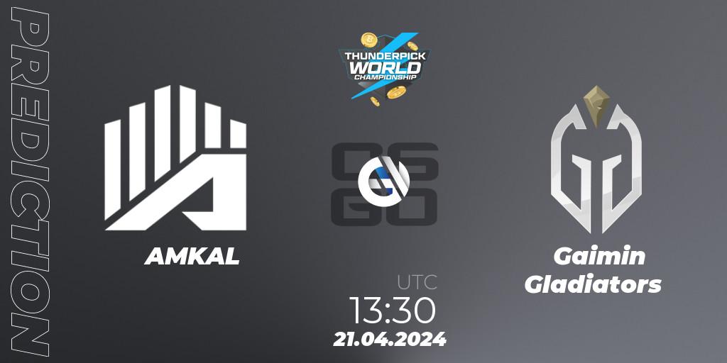Pronóstico AMKAL - Gaimin Gladiators. 21.04.2024 at 13:50, Counter-Strike (CS2), Thunderpick World Championship 2024: European Series #1