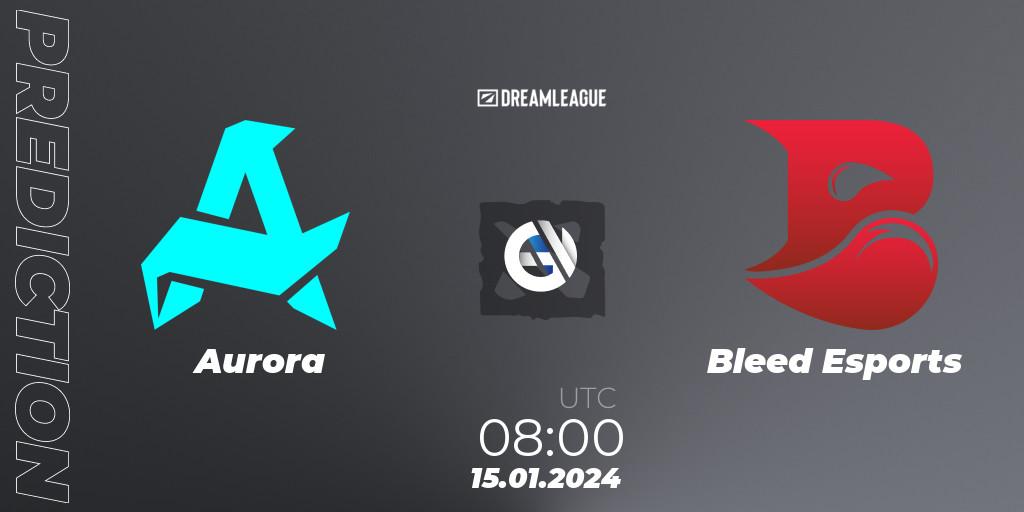 Pronóstico Aurora - Bleed Esports. 15.01.2024 at 08:01, Dota 2, DreamLeague Season 22: Southeast Asia Closed Qualifier