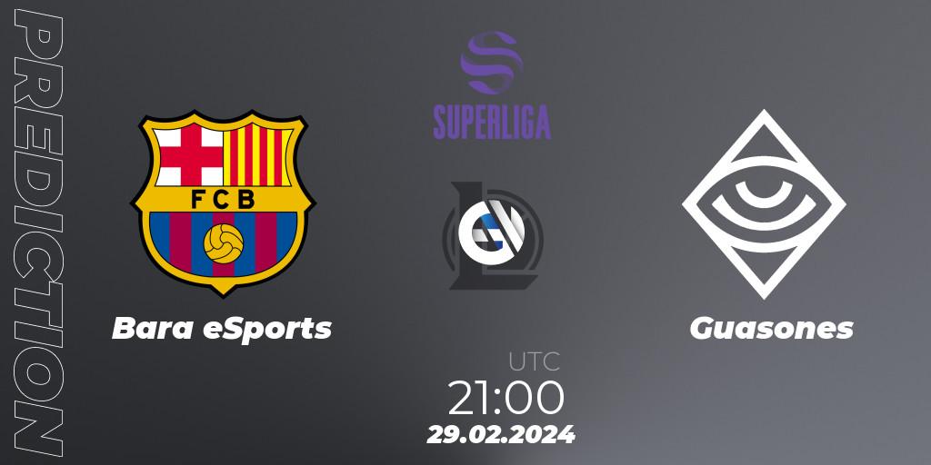 Pronóstico Barça eSports - Guasones. 29.02.2024 at 21:00, LoL, Superliga Spring 2024 - Group Stage