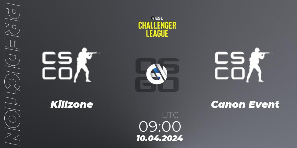 Pronóstico Killzone - Canon Event. 10.04.2024 at 09:00, Counter-Strike (CS2), ESL Challenger League Season 47: Oceania