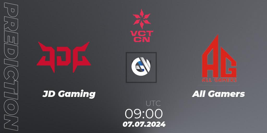Pronóstico JD Gaming - All Gamers. 07.07.2024 at 09:00, VALORANT, VALORANT Champions Tour China 2024: Stage 2 - Group Stage