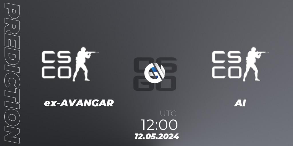 Pronóstico ex-AVANGAR - AI. 12.05.2024 at 12:50, Counter-Strike (CS2), 1xBet QRK Cup 2024