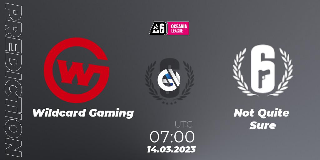 Pronóstico Wildcard Gaming - Not Quite Sure. 14.03.2023 at 07:15, Rainbow Six, Oceania League 2023 - Stage 1