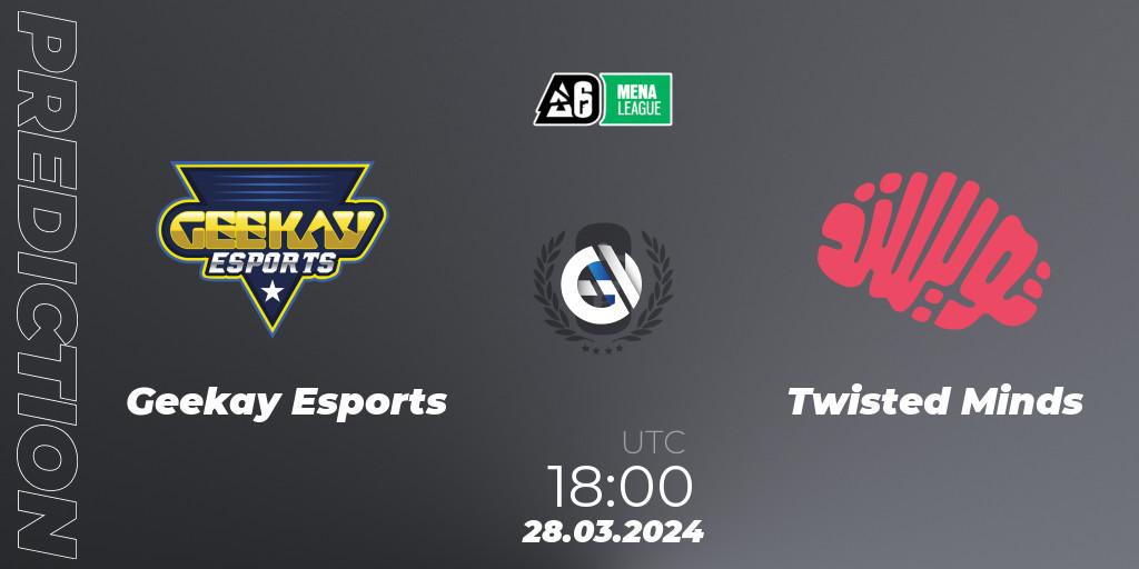 Pronóstico Geekay Esports - Twisted Minds. 28.03.2024 at 18:00, Rainbow Six, MENA League 2024 - Stage 1