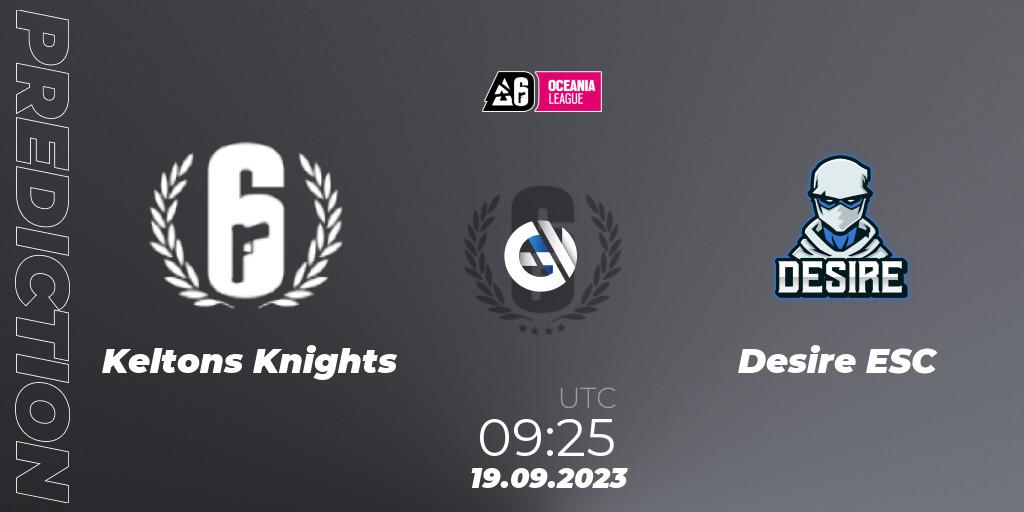 Pronóstico Keltons Knights - Desire ESC. 19.09.2023 at 09:25, Rainbow Six, Oceania League 2023 - Stage 2