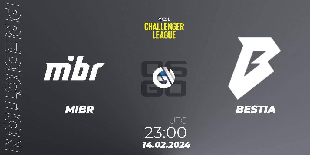 Pronóstico MIBR - BESTIA. 14.02.2024 at 23:00, Counter-Strike (CS2), ESL Challenger League Season 47: South America