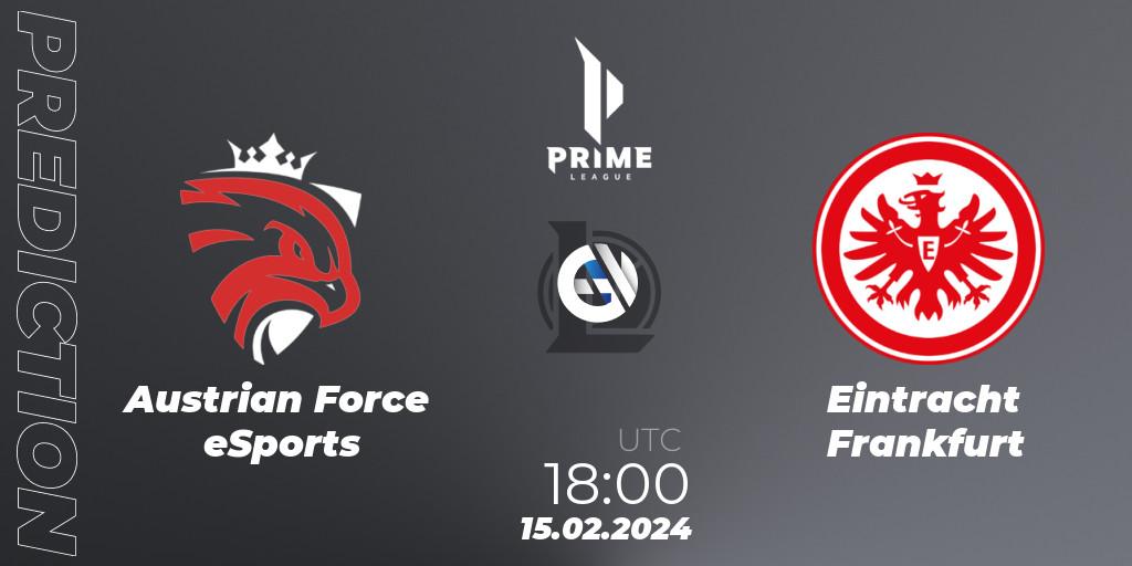 Pronóstico Austrian Force eSports - Eintracht Frankfurt. 15.02.2024 at 18:00, LoL, Prime League Spring 2024 - Group Stage