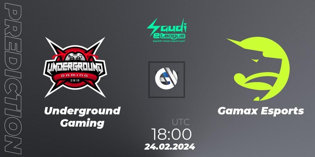 Pronóstico Underground Gaming - Gamax Esports. 24.02.2024 at 18:00, VALORANT, Saudi eLeague 2024: Major 1