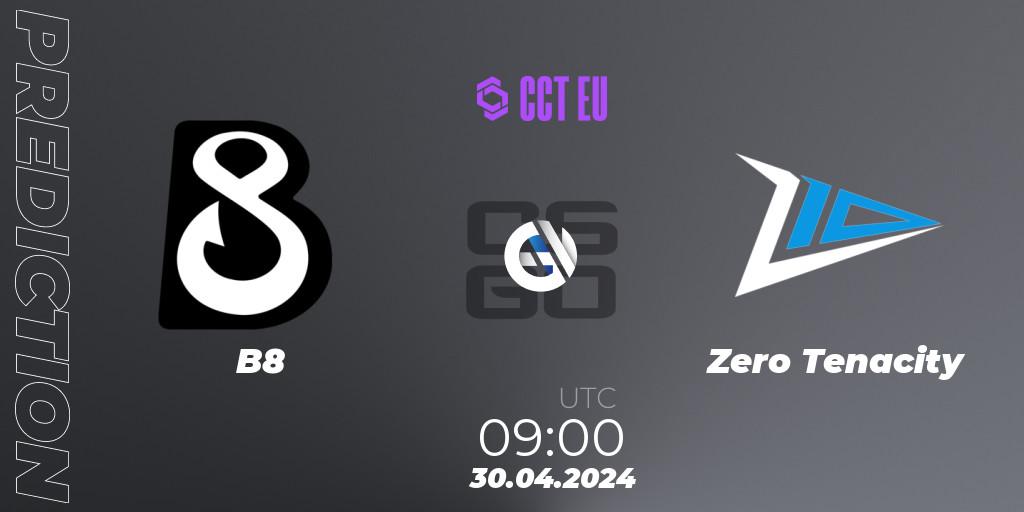 Pronóstico B8 - Zero Tenacity. 30.04.2024 at 09:00, Counter-Strike (CS2), CCT Season 2 Europe Series 2 