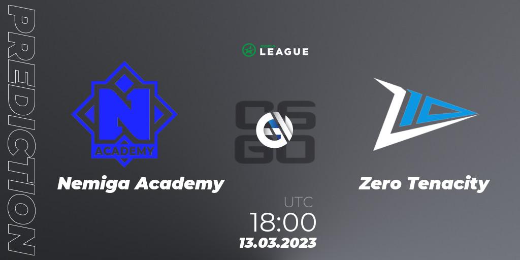 Pronóstico Nemiga Academy - Zero Tenacity. 13.03.2023 at 18:00, Counter-Strike (CS2), ESEA Season 44: Main Division - Europe