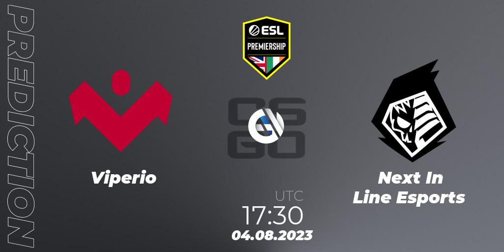 Pronóstico Viperio - Next In Line Esports. 04.08.23, CS2 (CS:GO), ESL Premiership Autumn 2023: Closed Qualifier #1