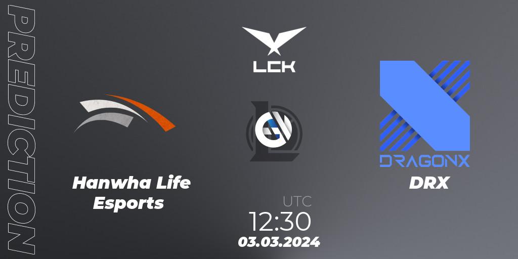 Pronóstico Hanwha Life Esports - DRX. 03.03.24, LoL, LCK Spring 2024 - Group Stage