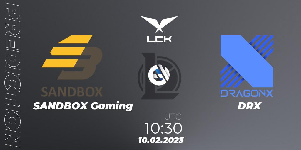 Pronóstico SANDBOX Gaming - DRX. 10.02.23, LoL, LCK Spring 2023 - Group Stage