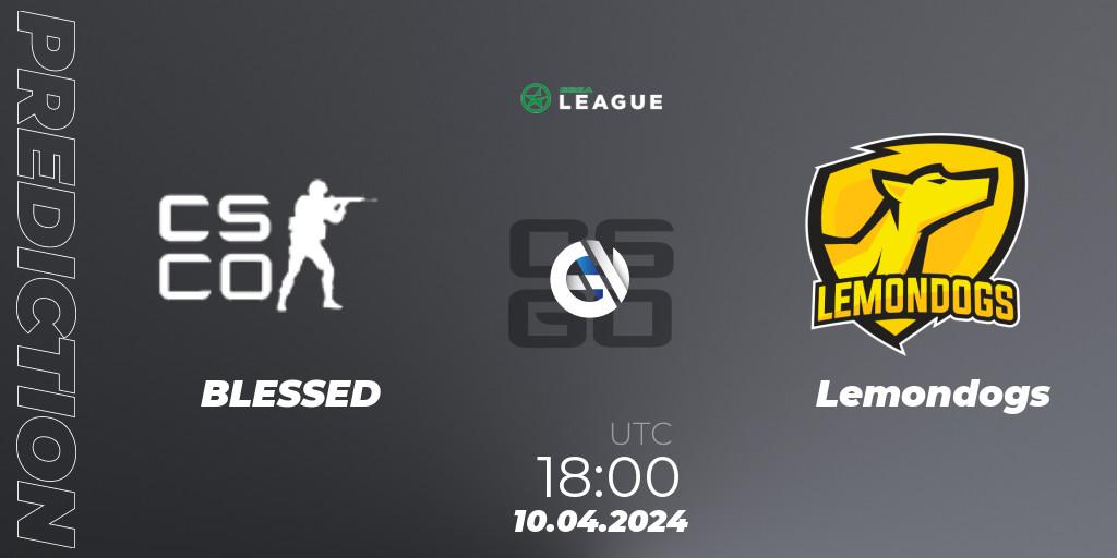 Pronóstico BLESSED - Lemondogs. 10.04.2024 at 18:00, Counter-Strike (CS2), ESEA Season 49: Advanced Division - Europe