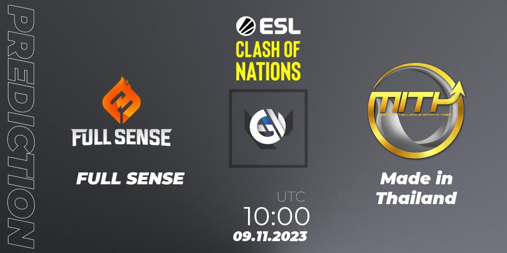Pronóstico FULL SENSE - Made in Thailand. 09.11.2023 at 10:00, VALORANT, ESL Clash of Nations 2023 - Thailand Closed Qualifier