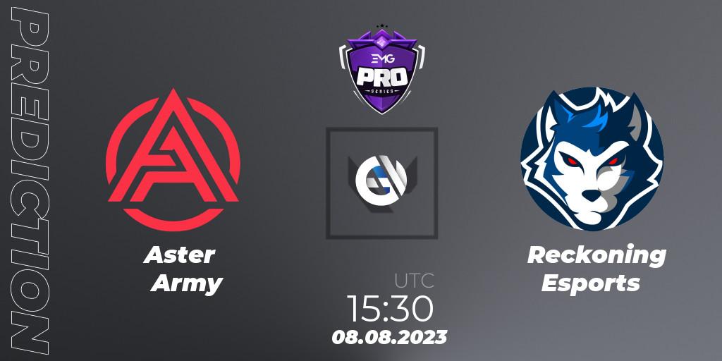 Pronóstico Aster Army - Reckoning Esports. 08.08.2023 at 16:30, VALORANT, EMG Pro Series: South Asia