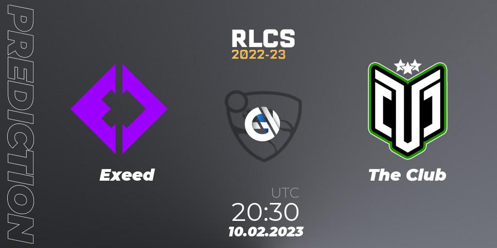 Pronóstico Exeed - The Club. 10.02.2023 at 20:30, Rocket League, RLCS 2022-23 - Winter: South America Regional 2 - Winter Cup