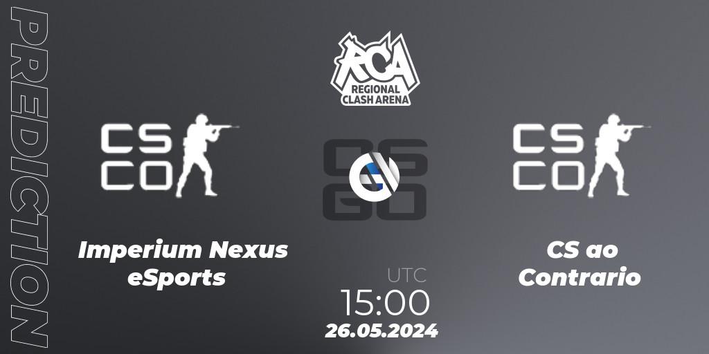 Pronóstico Imperium Nexus eSports - CS ao Contrario. 26.05.2024 at 15:00, Counter-Strike (CS2), Regional Clash Arena South America: Closed Qualifier