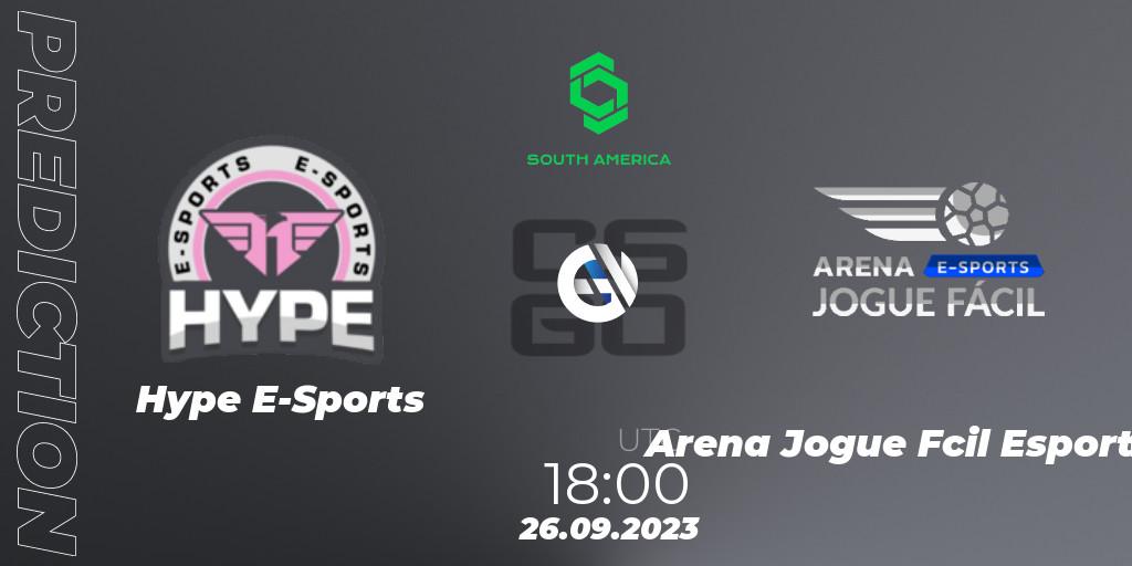 Pronóstico Hype E-Sports - Arena Jogue Fácil Esports. 26.09.2023 at 18:00, Counter-Strike (CS2), CCT South America Series #12: Closed Qualifier