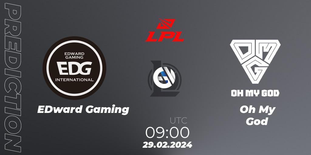 Pronóstico EDward Gaming - Oh My God. 29.02.24, LoL, LPL Spring 2024 - Group Stage