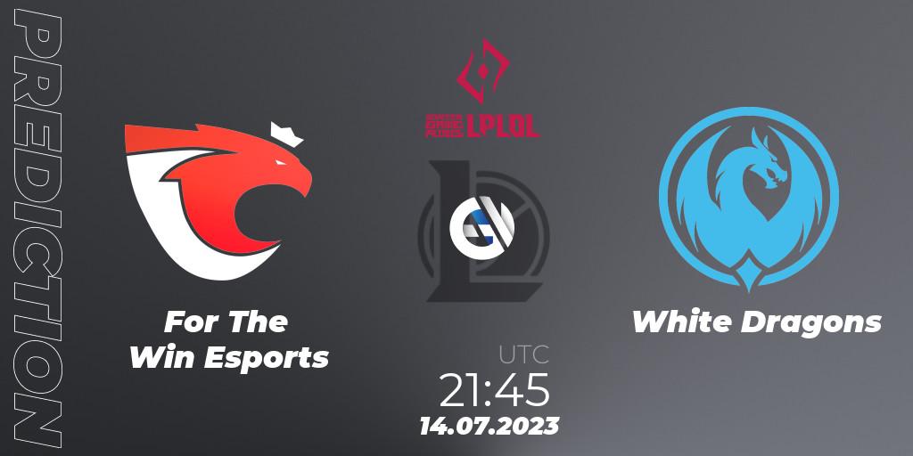 Pronóstico For The Win Esports - White Dragons. 14.07.23, LoL, LPLOL Split 2 2023 - Group Stage