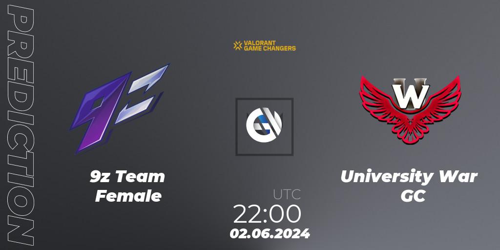 Pronóstico 9z Team Female - University War GC. 02.06.2024 at 19:00, VALORANT, VCT 2024: Game Changers LAS - Opening