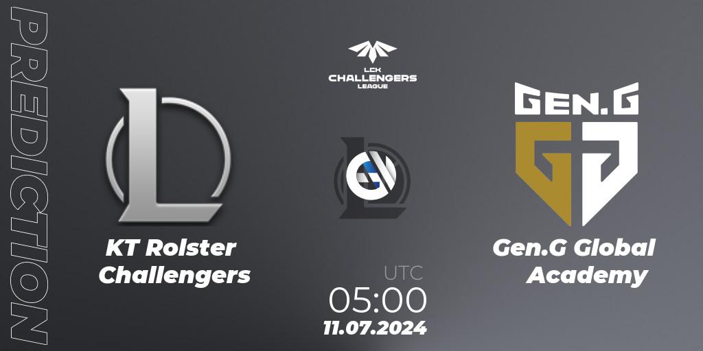 Pronóstico KT Rolster Challengers - Gen.G Global Academy. 11.07.2024 at 05:00, LoL, LCK Challengers League 2024 Summer - Group Stage