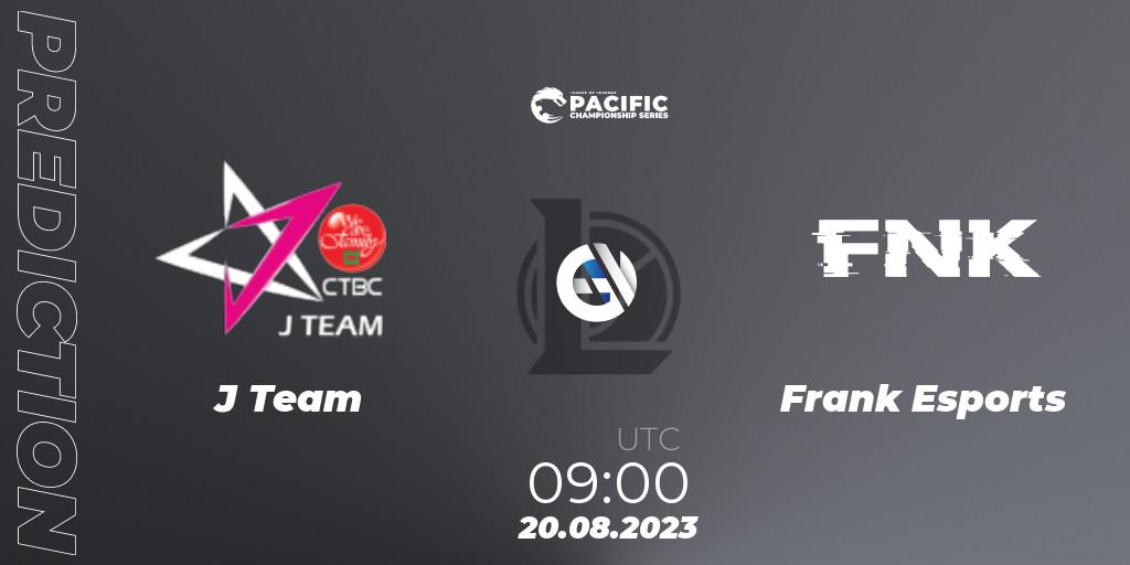Pronóstico J Team - Frank Esports. 20.08.2023 at 09:00, LoL, PACIFIC Championship series Playoffs