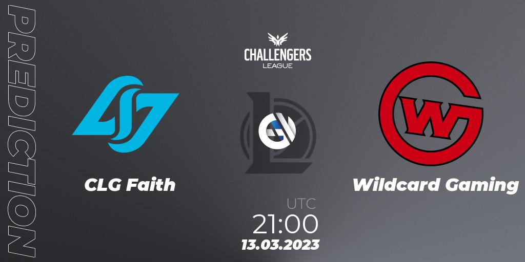Pronóstico CLG Faith - Wildcard Gaming. 13.03.2023 at 20:00, LoL, NACL 2023 Spring - Playoffs