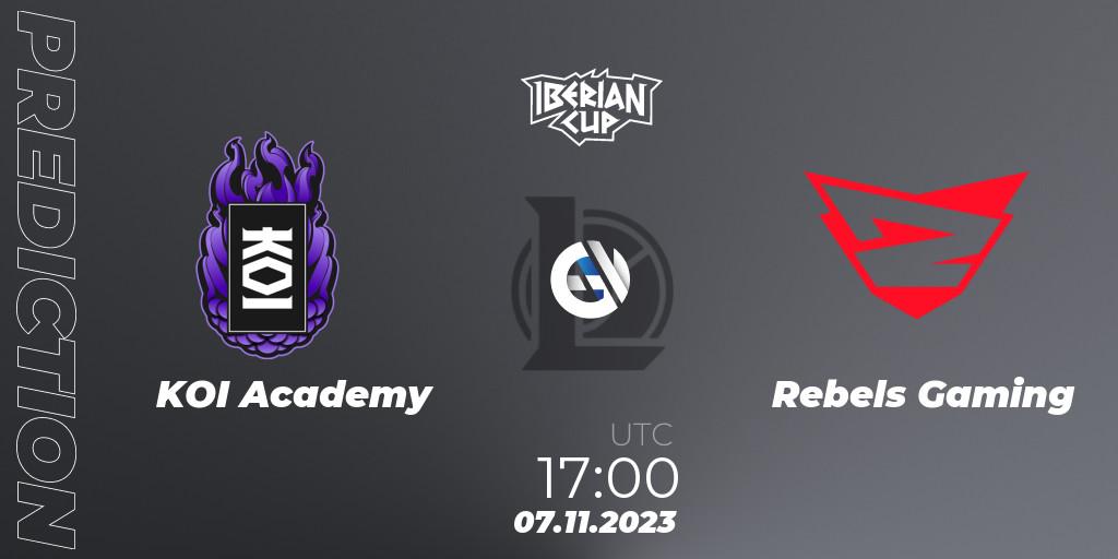 Pronóstico KOI Academy - Rebels Gaming. 07.11.2023 at 17:00, LoL, Iberian Cup 2023