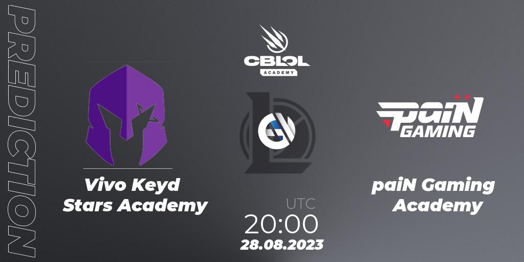 Pronóstico Vivo Keyd Stars Academy - paiN Gaming Academy. 28.08.2023 at 20:00, LoL, CBLOL Academy Split 2 2023 - Playoffs