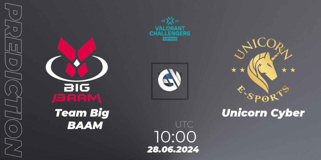 Pronóstico Team Big BAAM - Unicorn Cyber. 28.06.2024 at 10:00, VALORANT, VALORANT Challengers 2024: Vietnam Split 2