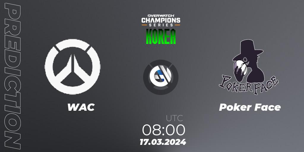 Pronóstico WAC - Poker Face. 17.03.2024 at 08:00, Overwatch, Overwatch Champions Series 2024 - Stage 1 Korea