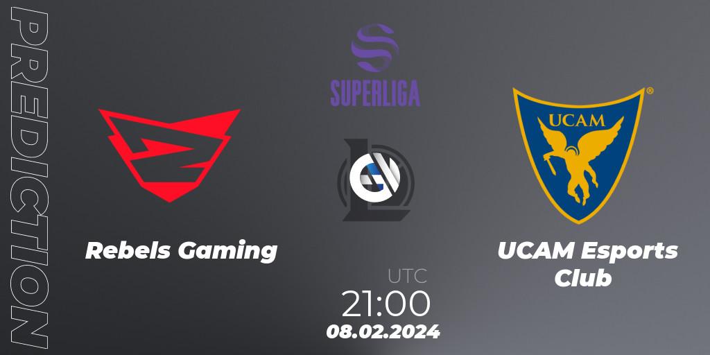 Pronóstico Rebels Gaming - UCAM Esports Club. 08.02.2024 at 21:00, LoL, Superliga Spring 2024 - Group Stage