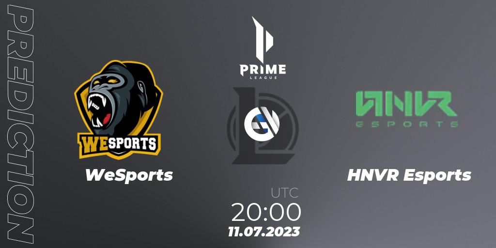 Pronóstico WeSports - HNVR Esports. 11.07.2023 at 20:00, LoL, Prime League 2nd Division Summer 2023