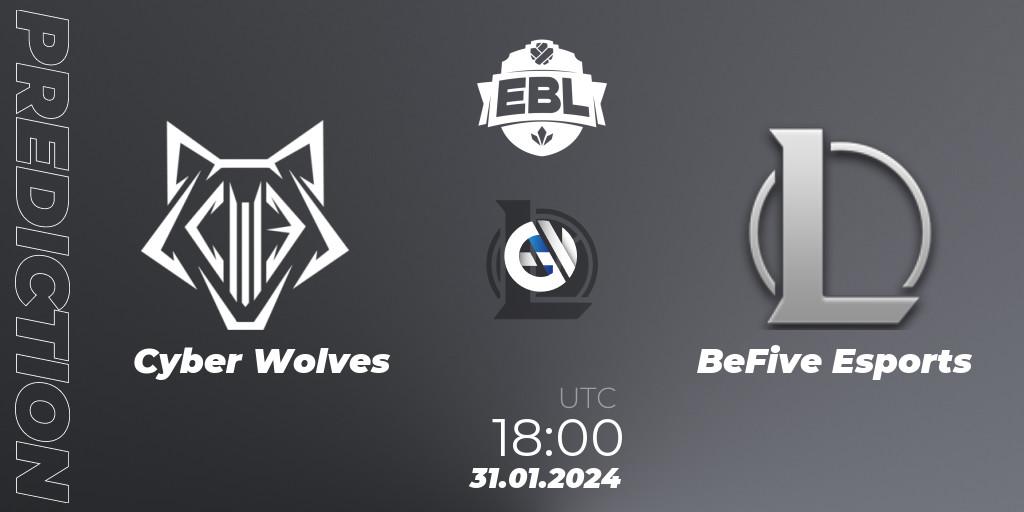 Pronóstico Cyber Wolves - BeFive Esports. 31.01.2024 at 18:00, LoL, Esports Balkan League Season 14