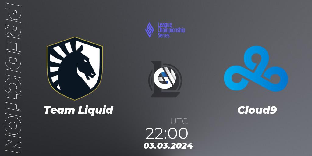 Pronóstico Team Liquid - Cloud9. 03.03.24, LoL, LCS Spring 2024 - Group Stage