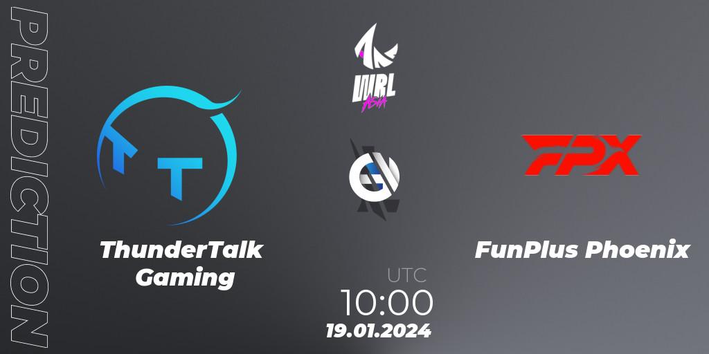 Pronóstico ThunderTalk Gaming - FunPlus Phoenix. 19.01.2024 at 10:00, Wild Rift, WRL Asia 2023 - Season 2: China Conference