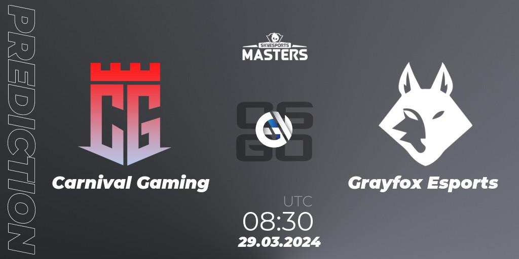 Pronóstico Carnival Gaming - Grayfox Esports. 29.03.24, CS2 (CS:GO), Skyesports Masters 2024: Indian Qualifier