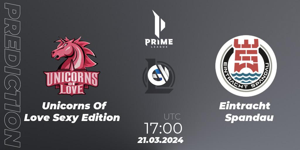 Pronóstico Unicorns Of Love Sexy Edition - Eintracht Spandau. 21.03.24, LoL, Prime League 2024 Spring 1st Division Playoffs