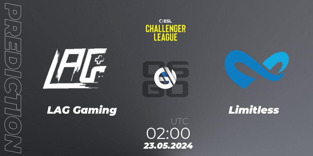 Pronóstico LAG Gaming - Limitless. 23.05.2024 at 01:50, Counter-Strike (CS2), ESL Challenger League Season 47: North America