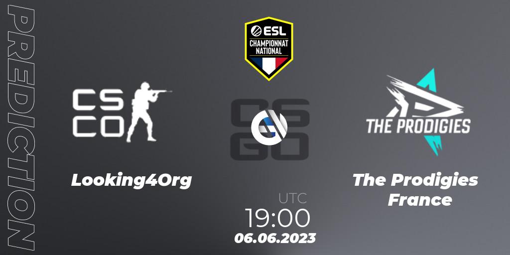 Pronóstico Looking4Org - The Prodigies France. 06.06.2023 at 19:00, Counter-Strike (CS2), ESL Championnat National Spring 2023