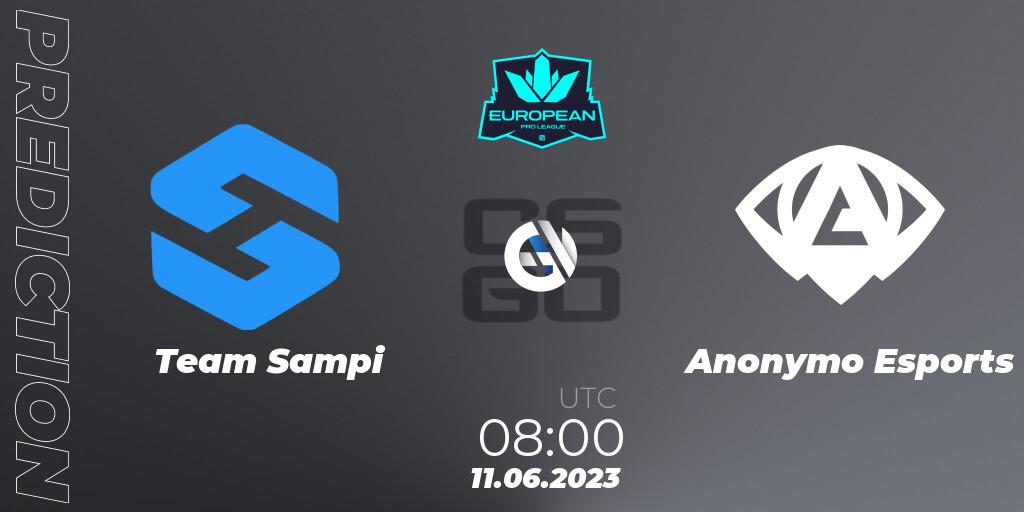 Pronóstico Team Sampi - Anonymo Esports. 10.06.23, CS2 (CS:GO), European Pro League Season 8