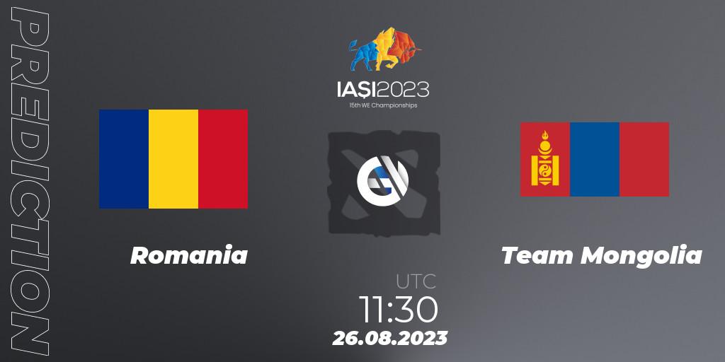 Pronóstico Romania - Team Mongolia. 26.08.23, Dota 2, IESF World Championship 2023