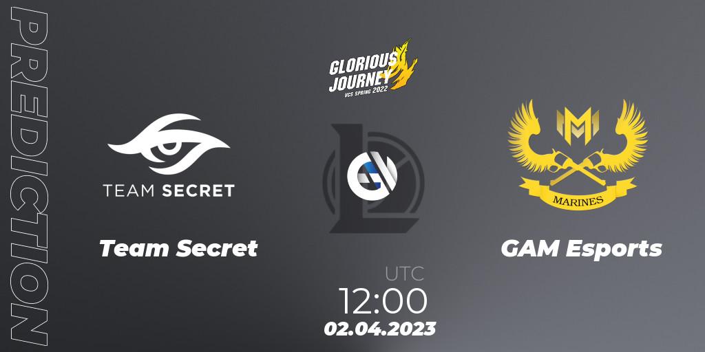Pronóstico Team Secret - GAM Esports. 02.04.23, LoL, VCS Spring 2023 - Group Stage