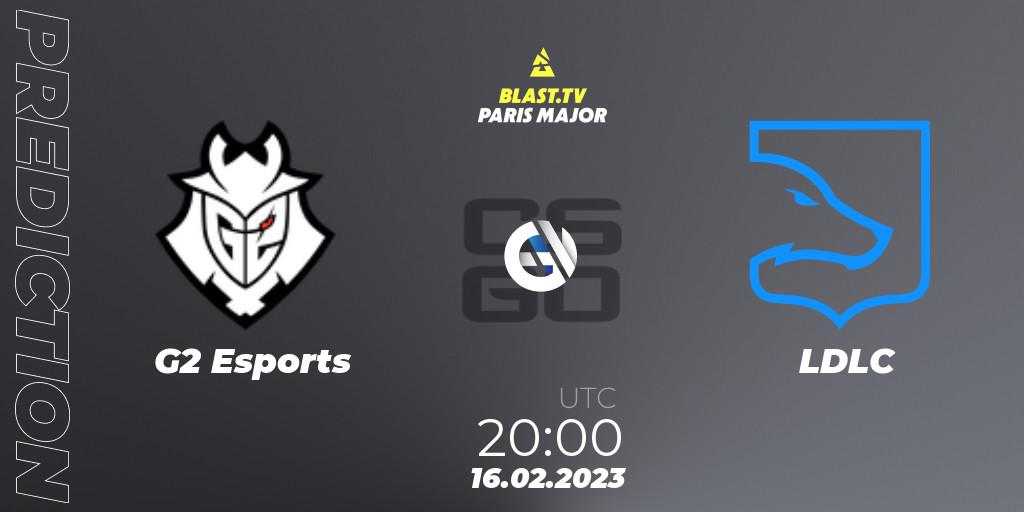 Pronóstico G2 Esports - LDLC. 16.02.2023 at 20:00, Counter-Strike (CS2), BLAST.tv Paris Major 2023 Europe RMR Closed Qualifier A